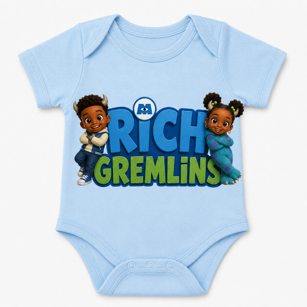 Rich Monsters Onesie in Blue