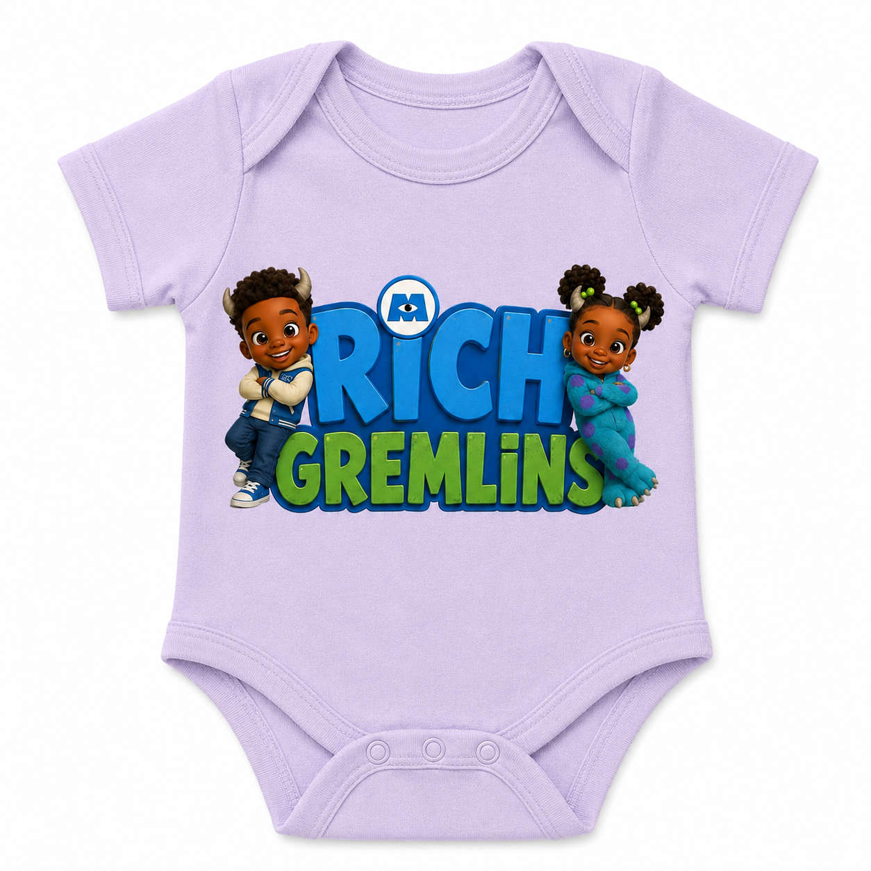 Rich Monsters Onesie in Lavender