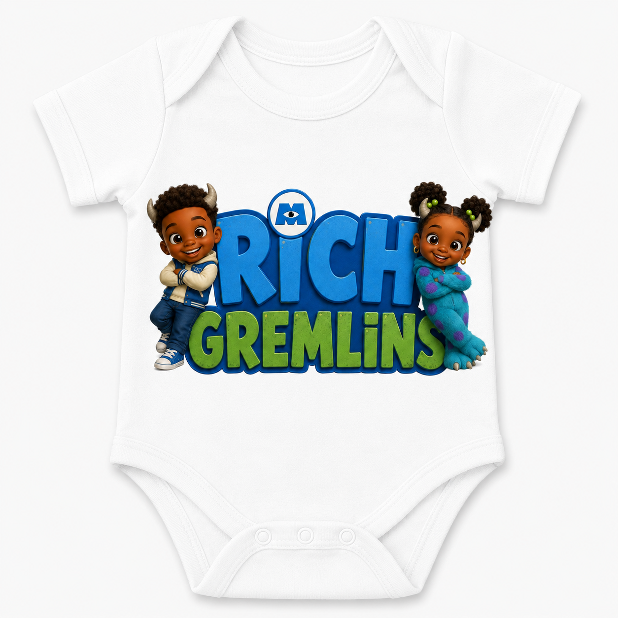 Rich Monsters Onesie in White
