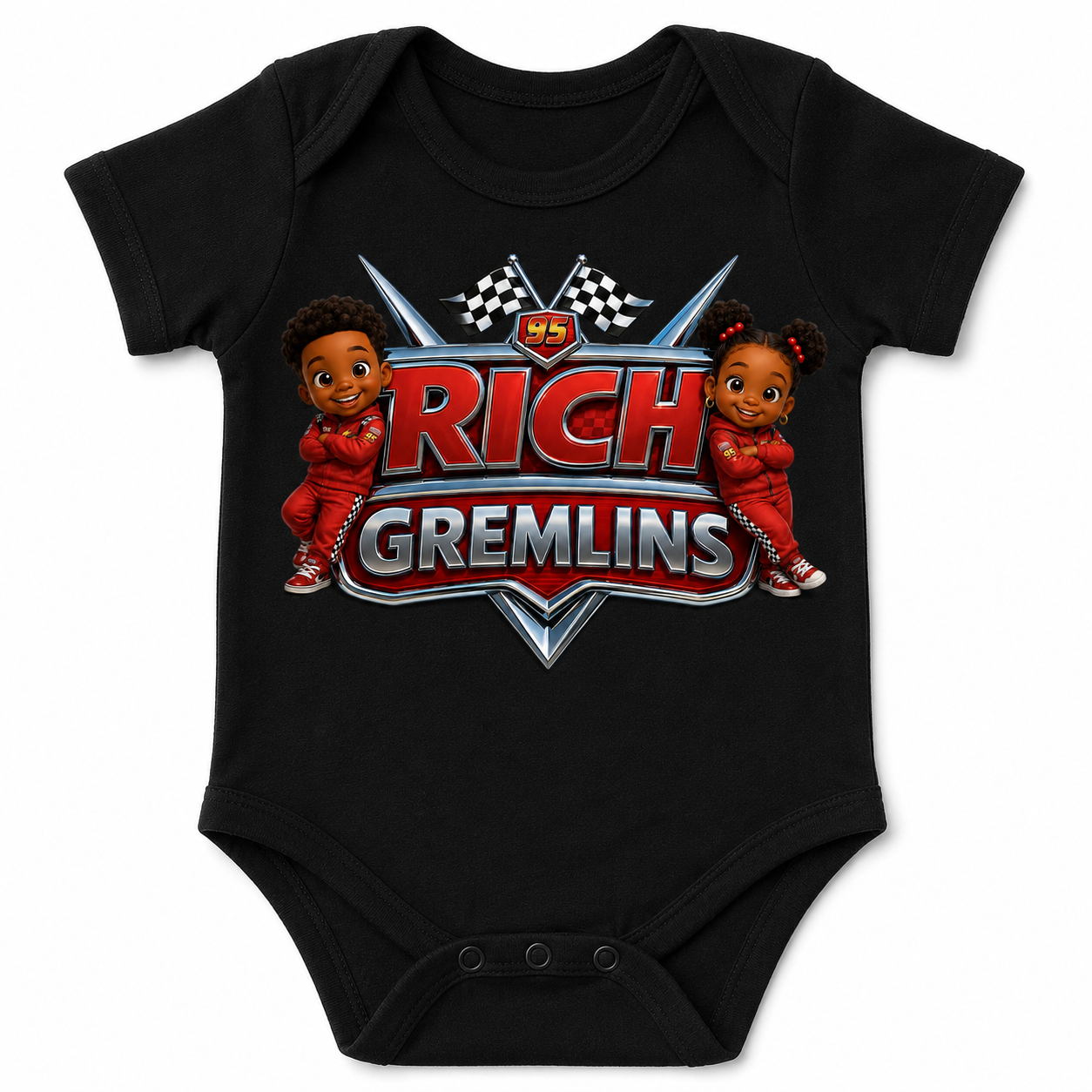 Rich Racers Onesie in Black
