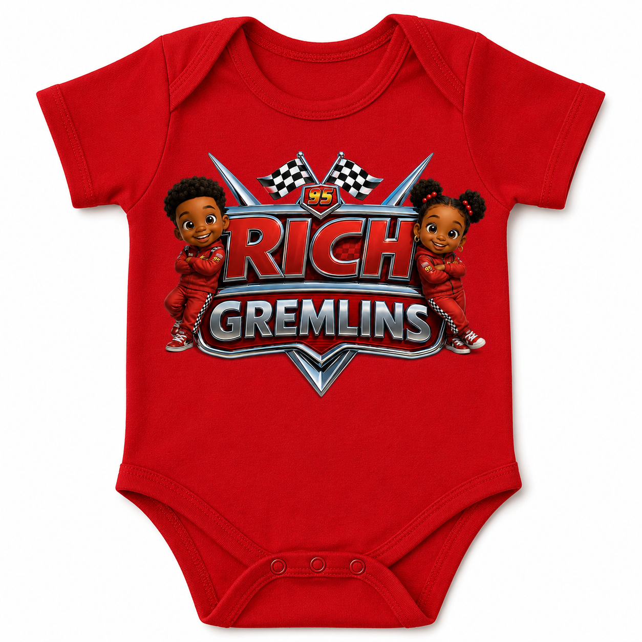 Rich Racers Onesie in Red