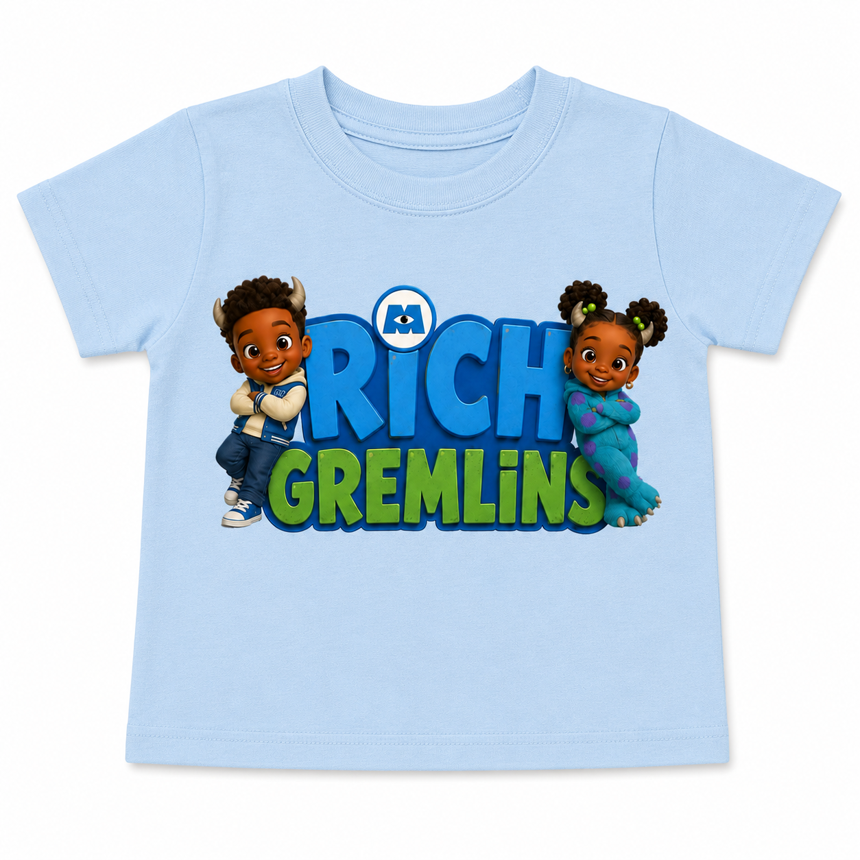 Rich Monsters Shirt in Light Blue
