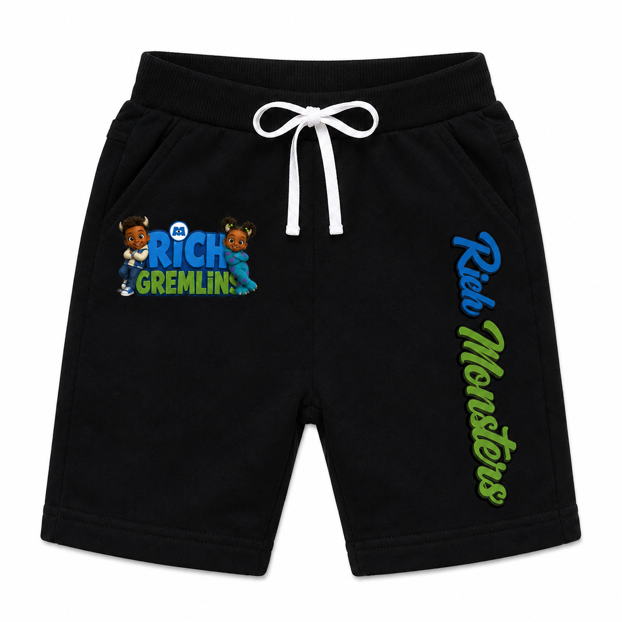Rich Monsters Shorts in Black