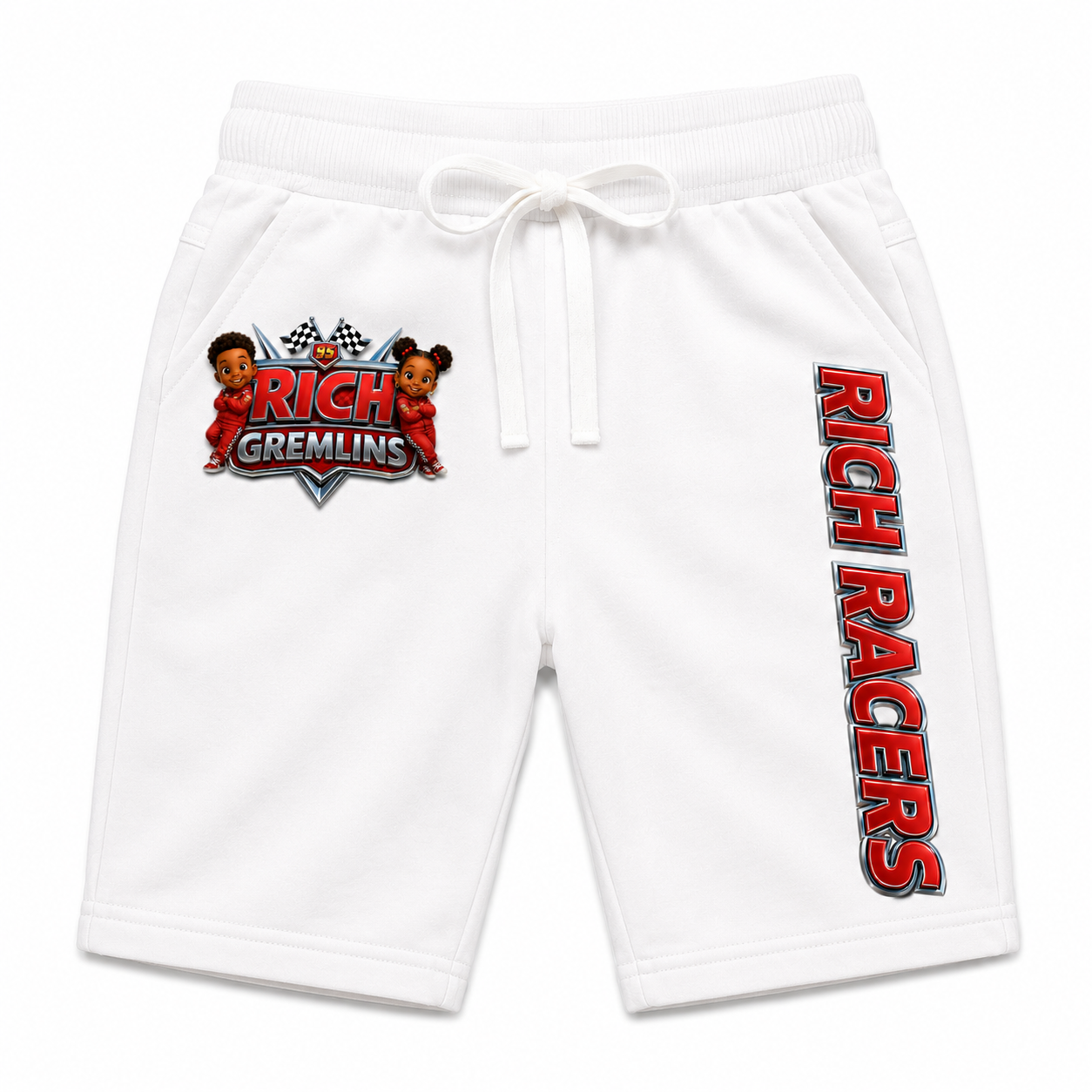 Rich Racers Shorts in White
