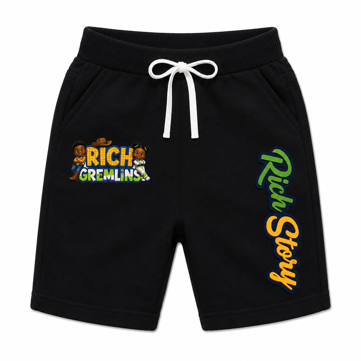 Rich Story Shorts in Black