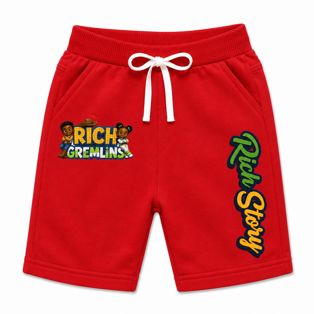 Rich Story Shorts in Red